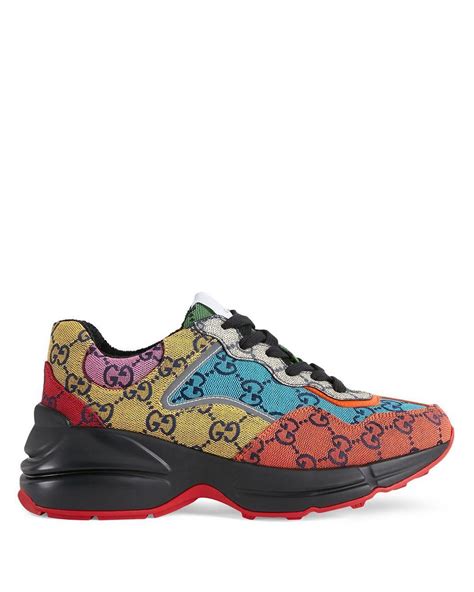 gucci heart sneakers|gucci gg rhyton sneakers women's.